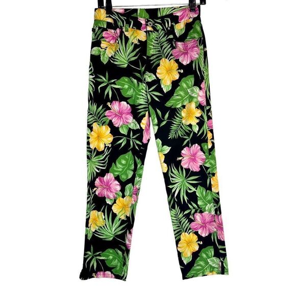 Lauren Ralph Lauren Tropical Floral Hi-Rise Capri Pants Womens 4 Multicolored - Picture 1 of 9